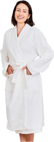 Kimono Bathrobe for Women Terry Cloth Robes Knee Length Towel Bathrobe with Hair Towel in Kuwait