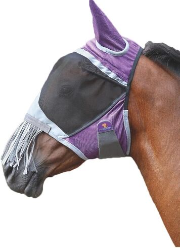 Deluxe Fly Mask with Nose Fringe (Cob, Green) in Saudi Arabia