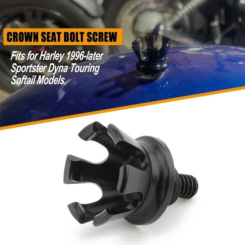 Seat Bolt Screw 1/4"-20 Thread Crown Seat Nut Aluminum for Harley 1996-2024 Sportster 883 1200 Touring Road King Street Glide Dyna Street Bob Softail Fat Boy Wide Glide (Silver) in Kuwait