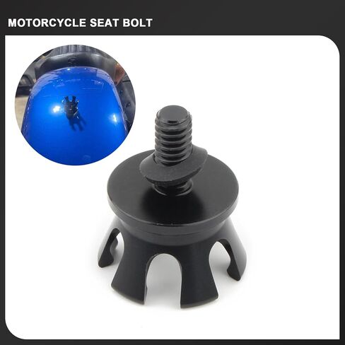 Seat Bolt Screw 1/4"-20 Thread Crown Seat Nut Aluminum for Harley 1996-2024 Sportster 883 1200 Touring Road King Street Glide Dyna Street Bob Softail Fat Boy Wide Glide (Silver) in Kuwait