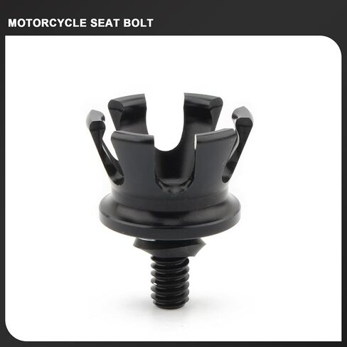Seat Bolt Screw 1/4"-20 Thread Crown Seat Nut Aluminum for Harley 1996-2024 Sportster 883 1200 Touring Road King Street Glide Dyna Street Bob Softail Fat Boy Wide Glide (Silver) in Kuwait