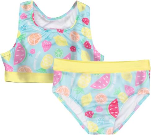 Tommy Bahama Girls 2-Piece Swimsuit Set, Racerback Top and Bikini Bottoms, Quick-Drying Tropical Print Swimwear for Kids in Saudi Arabia