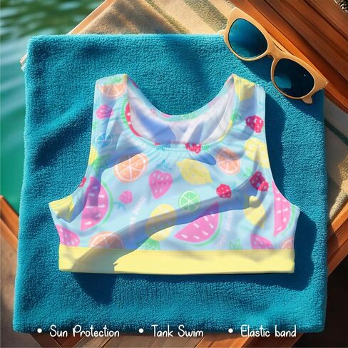 Tommy Bahama Girls 2-Piece Swimsuit Set, Racerback Top and Bikini Bottoms, Quick-Drying Tropical Print Swimwear for Kids in Saudi Arabia