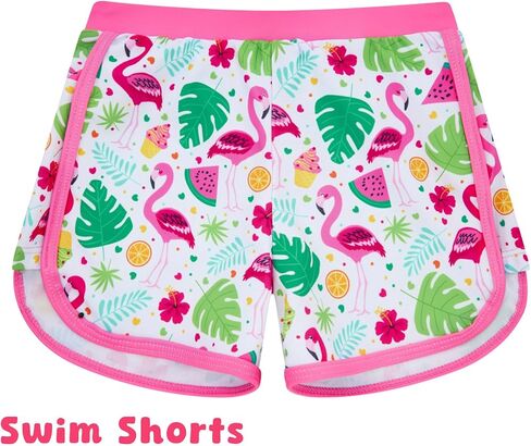 TUONROAD Toddler Girls One Piece Swimsuit 2Pcs Bathing Suit Kids Swimwear with Short for 3-9 in Kuwait