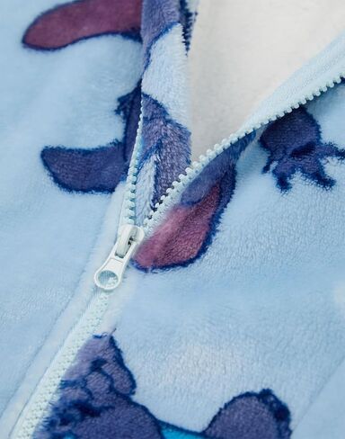 Disney Lilo & Stitch Womens Wearable Blanket Hoodie | Adults Hooded Zip Fleece in Blue | Stitch Character Print Loungewear in Saudi Arabia