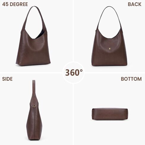 JQWYGB Hobo Bags Slouchy Tote Bag for Women Vegan Leather Shoulder Work Bag Designer Handbag Trendy Slouch Purse in Saudi Arabia