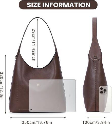 JQWYGB Hobo Bags Slouchy Tote Bag for Women Vegan Leather Shoulder Work Bag Designer Handbag Trendy Slouch Purse in Saudi Arabia