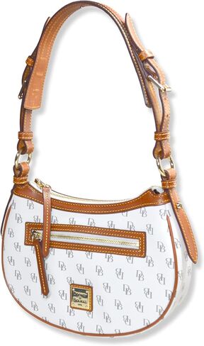 Dooney & Bourke النسائي الكلاسيكي Jacquard Print Round Crescent Hobo Bage ، in Kuwait