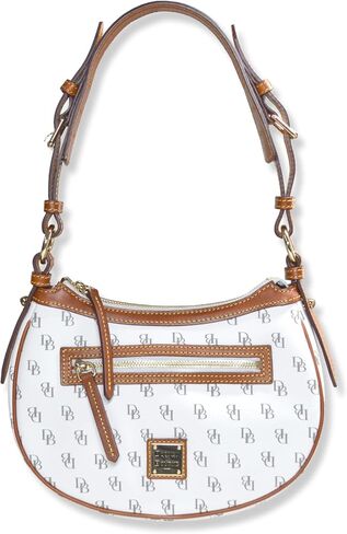 Dooney & Bourke النسائي الكلاسيكي Jacquard Print Round Crescent Hobo Bage ، in Kuwait