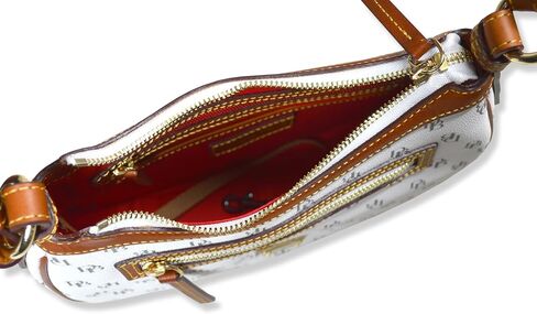 Dooney & Bourke النسائي الكلاسيكي Jacquard Print Round Crescent Hobo Bage ، in Kuwait