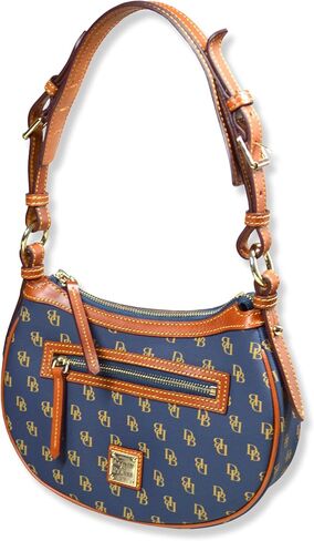 Dooney & Bourke النسائي الكلاسيكي Jacquard Print Round Crescent Hobo Bage ، in Kuwait