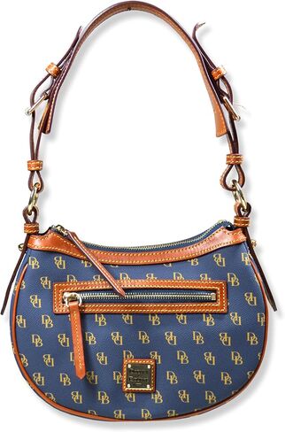 Dooney & Bourke النسائي الكلاسيكي Jacquard Print Round Crescent Hobo Bage ، in Kuwait
