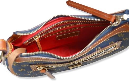 Dooney & Bourke النسائي الكلاسيكي Jacquard Print Round Crescent Hobo Bage ، in Kuwait