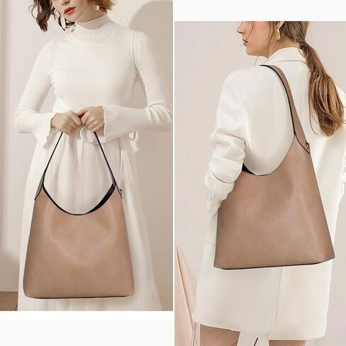 JQWYGB Hobo Bags Slouchy Tote Bag for Women Vegan Leather Shoulder Work Bag Designer Handbag Trendy Slouch Purse in Saudi Arabia