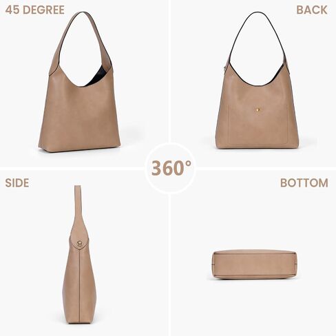 JQWYGB Hobo Bags Slouchy Tote Bag for Women Vegan Leather Shoulder Work Bag Designer Handbag Trendy Slouch Purse in Saudi Arabia