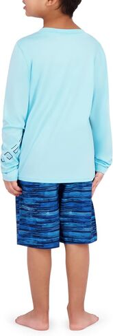 Spyder Kid's Swimwear Boys' Rash Guard UPF 30+, Quick-Dry Trunks, 2-Piece Swim Set, Brief Liner, Pockets in Saudi Arabia