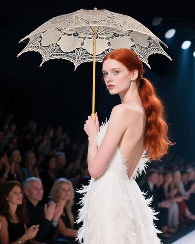 المظلة المظلة المظلة من الدانتيل عتيقة 32 بوصة - مظلة زفاف الزفاف لالتقاط الصور الفوتوغرافية ، وحفل الشاي ، وأسلوب شمسي على الطراز الفيكتوري للنساء والبالغين in Kuwait