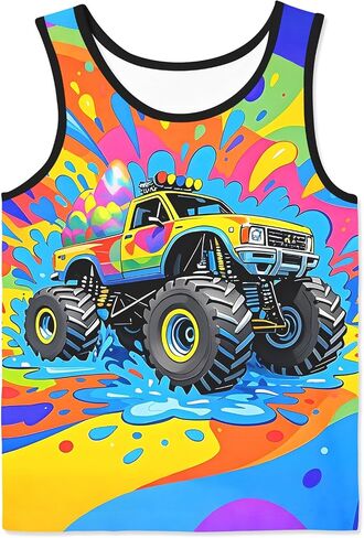 Hgvoetty Boys Tank Tops Tops Graphic Slictivess Thirts Kids Girls 3D Novelty Summer Tank Hirtshirts for Youth 4-16 Years in Saudi Arabia