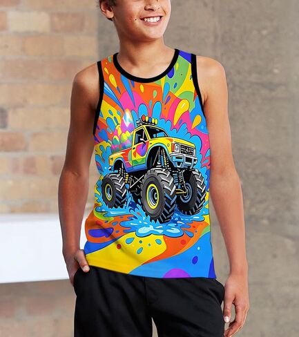 Hgvoetty Boys Tank Tops Tops Graphic Slictivess Thirts Kids Girls 3D Novelty Summer Tank Hirtshirts for Youth 4-16 Years in Saudi Arabia