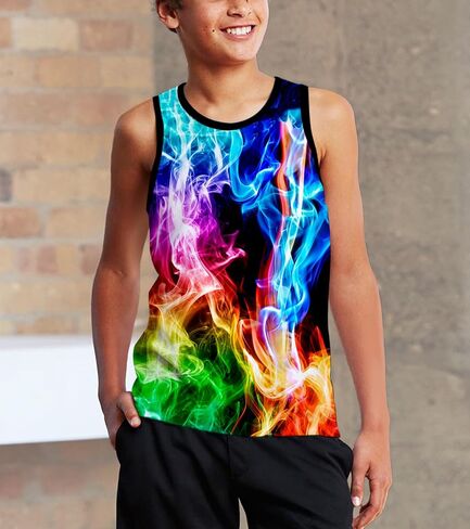 Hgvoetty Boys Tank Tops Tops Graphic Slictivess Thirts Kids Girls 3D Novelty Summer Tank Hirtshirts for Youth 4-16 Years in Saudi Arabia