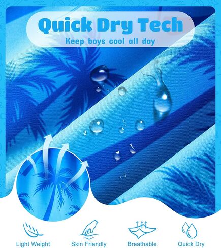 Boys Swim Trunks with Compression Liner Quick Dry Swim Shorts Summer Beach Shorts in Kuwait