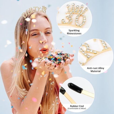 30th Birthday Decorations for Her Dirty 30 Birthday Headband Tiara Queen Crown 30th Birthday Gifts in Saudi Arabia