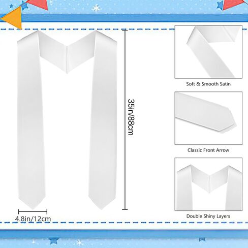 Graduation Stole Class of 2025 Plain Graduation Sash Honor Stoles for Graduation 2025 Unisex Adults for Acadamic 70" in Kuwait