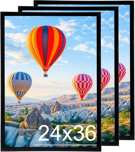 24x36 Poster Frame Black Large Metal Frame 24x36 Frame for Wall Vertical or Horizontal Display, 3 Pack in Saudi Arabia