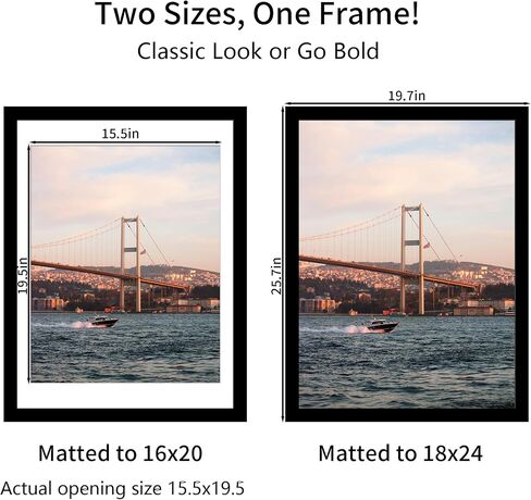 20x20 Picture Frame 3 Pack - Black Poster Frame Display Pictures 16x16 with Mat or 20 x 20 Without Mat for Wall Hanging Horizontal and Vertical in Saudi Arabia