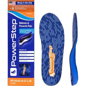 Powerstep Insoles ، قمة قوس منخفضة ، نعل آلام الأقدام المسطحة ، الدعم المنخفض قوس تقويم العظام للنساء والرجال ، M6/W8