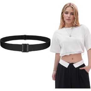 SUOSDEY Crop Top Tuck Elastic Waist Band for Tucking Shirts Adjustable Sweater Cropping Belt Shirt Tuck Band Women