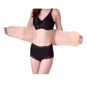 1PCS Postpartum Belly Band Breathable and Adjustable Abdominal Binder Post Surgery Girdle Postpartum Belly Support Recovery Wrap Waist Trainer (L-Beige)