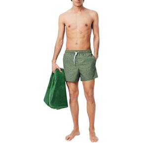 Lacoste Men's Crocodile Print Swim Trunks