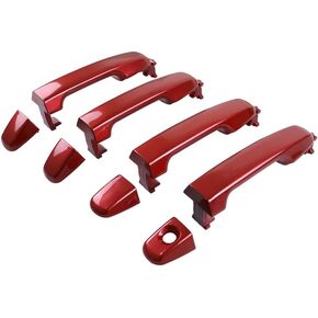 Red Painted 1 Lot 4 Door Oute Handle Exterior Handle Compatible with Toyota Camry 2012-2017