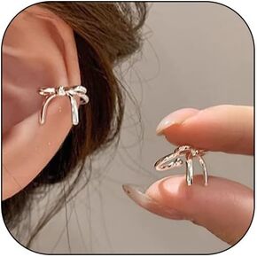 Ear Cuff Earrings for Women Flower Non Piercing Rhinestone Cuff Butterfly Cartilage Earrings Lightweight Hypoallergenic Jewelry Gift