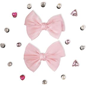 سحر أحذية القوس مصمم Bing Bing Rhinestones Soes Excesssories for Women Girls ، Tharpergling Gems Shoe Decoration Charms ، Diy Butterfly Flower Charms Pearl Associor
