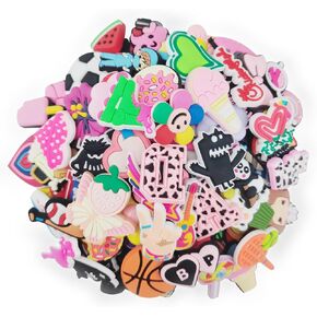 100 PCS Shoe Charms for Girls - Cute Kawaii & Sporty PVC Charms for Shoes, Bracelets - Party Favors, Birthday Gifts for Girls, Boys, Teens