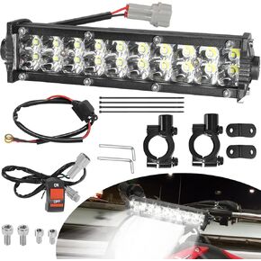 Motorcycle Light Bar Headlight Kit fits for CRF110 KLX110 KLX140 TTR110 YZ250F RM85 RMZ250 YZF450，Dirt Bike Light Bar Universal for Most 7/8" Handlebars, 60W 2500LM Pit Bike Light（7 Inch）