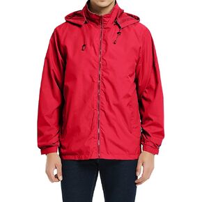 Mens Lightweight Windbreaker Jacket Waterproof Rain Jacket with Hood Soft Shell Jacket