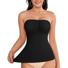 LODAY Strapless Shapewear Tank Tops for Women Compression Tank Top Tummy Control Long Tube Tops Camisoles
