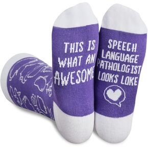 InnoBeta Speech Language Pathologists Gifts, Gifts for SLP on Birthday and Christmas, One Size Crew Socks
