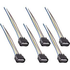 6 Pcs 90980-11885 4-Pin Ignition Coil Connector Plug Harness Replacement for Toyota Replacement for Chevrolet Replacement for Lexus Female Adapter Plug