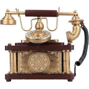 Vintage Phone, Iron Retro Landline Telephone Antique Phone Push Dial Button Old Telephone, Vintage Phone Decor for Home Office Cafe Bar Window Prop Phone