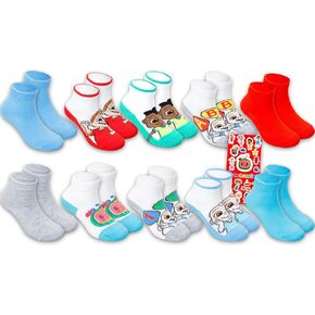 Cocomelon Socks for Toddlers Set - Bundle with 10 Pairs of Cocomelon Socks for 18-24 Month Old Boys and Girls Plus Stickers | Cocomelon Socks Gift Set