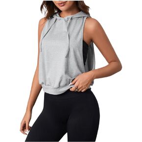 SweatyRocks Women's Sleeveless Workout Top Gym Activewear Crop Tank Top Open Side Shirt for Athletic Exercise Running Apricot Medium in Kuwait