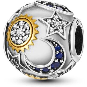 HONGRUI 925 Sterling Silver Charms for Bracelets and Necklaces Cat Cross Sunflower Sunshine Birthday Pendant Bead Charm for Women Jewelry Gift