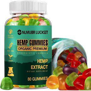 Hemp Gummies 1 Pack for Sleep Stress Anxiety Balance,Relaxes Body & Mind,Natural Edible Gummies with Omega 3-6-9 and Vitamin C,High Potency Organic Hemp Extract-80 Count