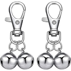 TSJ 2 PCS Bells for Dog Collar Pet Collar Accessories Small Dog Training Collar Charms Puppy Cat Hanging Bells, Silver