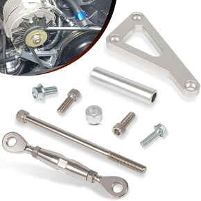 Alternator Bracket Adjustable Set Fits for Chevrolet Chevy SBC 305 327 350 383 5.0L 5.7L V8 Eight Cylinder Small Blcok Engine with Long Water Pump