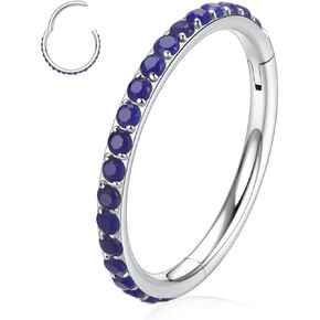FUNLMO 316L Surgical Steel Lazurite Nose Ring Septum Ring Helix Tragus Conch Rook Daith Piercing Jewelry Cartilage Earring for Women Men